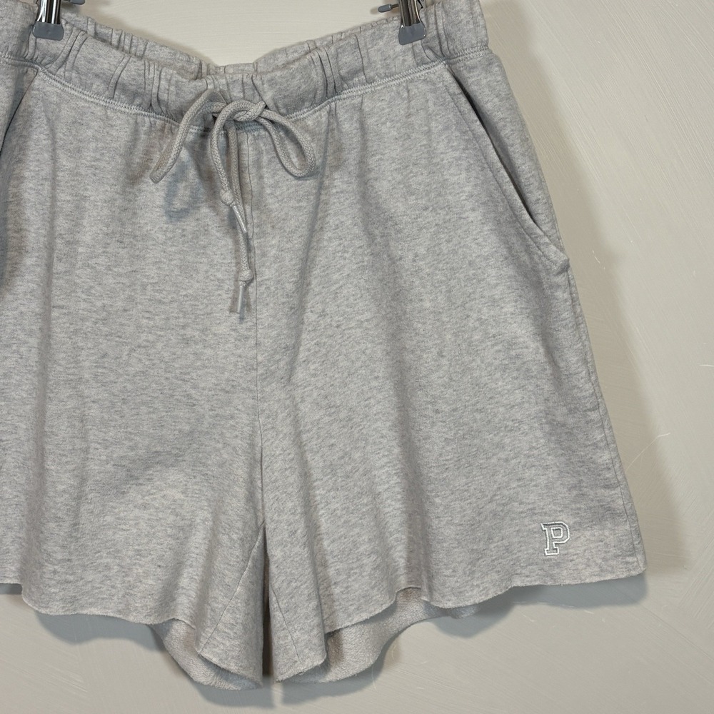 Victoria's Secret PINK Gray Fleece Lounge Shorts M Drawstring Cozy - Picture 5 of 8